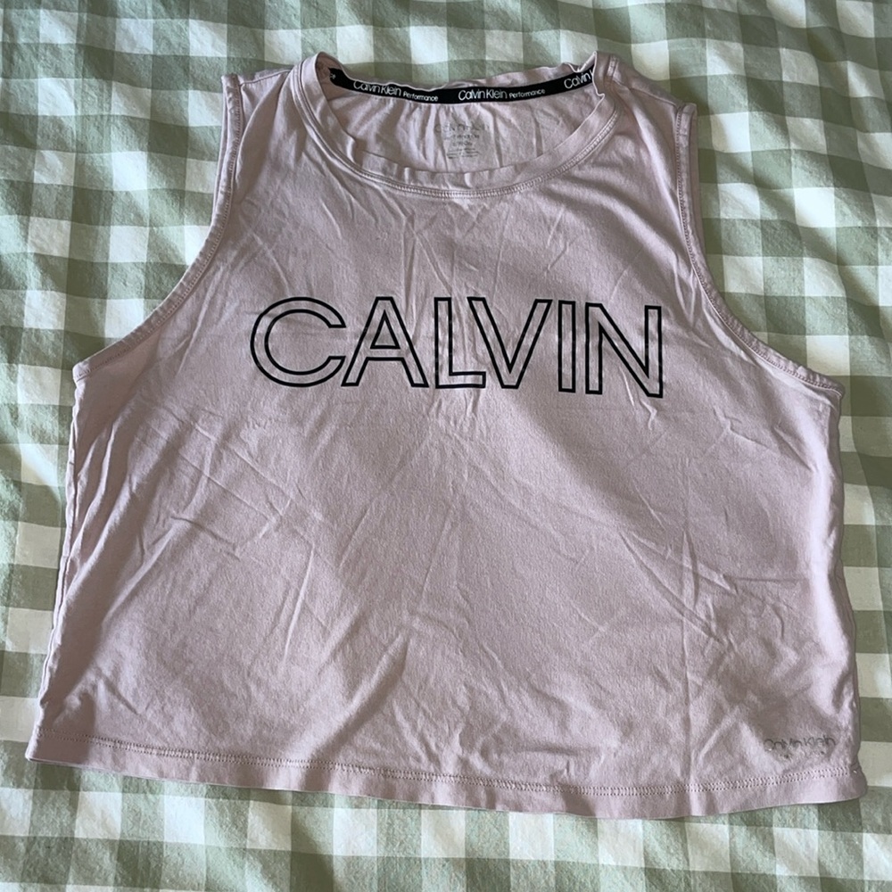 NWOT Pink Muscle Tee Sleeveless Crop Boxy Top